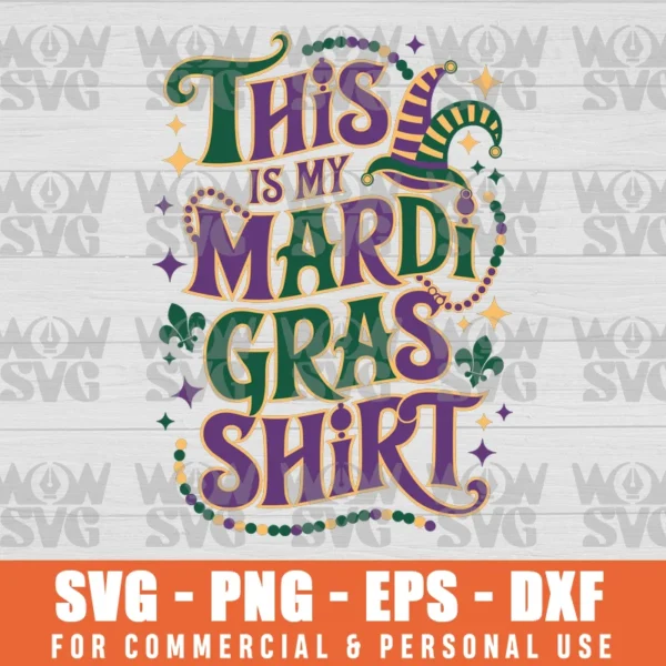 THIS IS MY MARDI GRAS SVG, MARDI GRAS BEADS, LOUISIANA SVG PNG EPS DXF, CRICUT FILE, SVG FILES CLIP ART