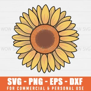 SUNFLOWER SVG FOR CRICUT FREE SVG PNG EPS DXF, CRICUT FILES, SVG FILES CLIP ART