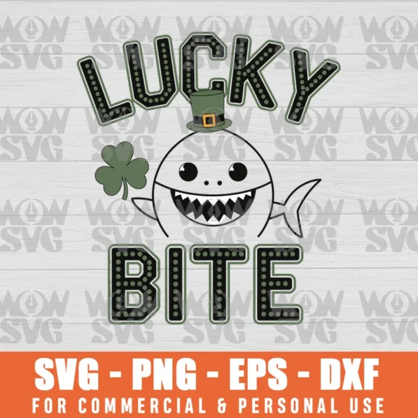LUCKY BITE SVG, ST PATTY'S DAY, FUNNY SVG FILE PNG EPS DXF CRICUT FILE SILHOUETTE ART