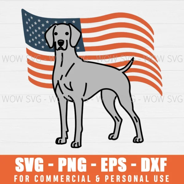 PROUD WEIMARANER SVG USA FLAG SVG 4TH OF JULY SVG MERICAN SVG PNG EPS DXF, CRICUT FILES, SVG FILES CLIP ART