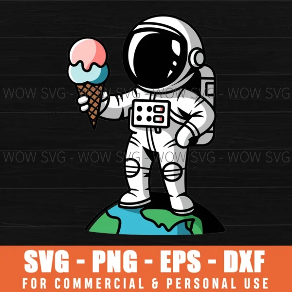 ASTRONAUT SVG ICE CREAM SVG PLANETS SVG SPACE SVG PNG EPS DXF, CRICUT FILES, SVG FILES CLIP ART