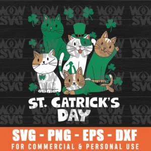 ST PATRICKS CATRICKS DAY CATS SAINT PATTYS SVG PNG EPS DXF, CRICUT FILE, SVG FILES CLIP ART