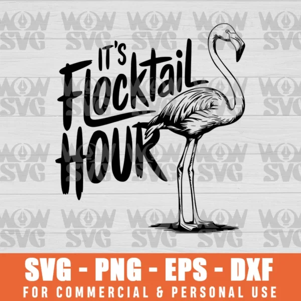 FLOCKTAIL HOUR SVG FILE PNG EPS DXF CRICUT FILE SILHOUETTE ART