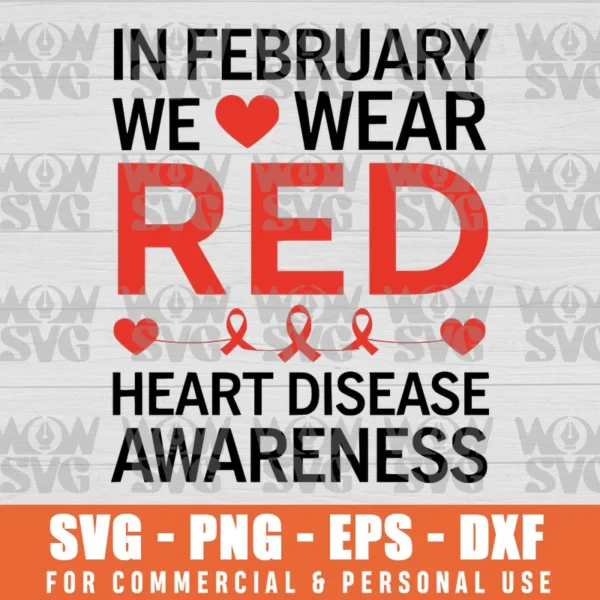 HEART DISEASE AWARENESS SVG PNG EPS DXF CRICUT FILE SILHOUETTE ART