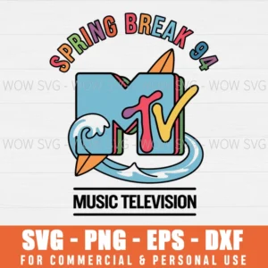 MTV MEN'S SPRINGBREAK 94 LOGO SVG PNG EPS DXF, CRICUT FILE, SVG FILES CLIP ART