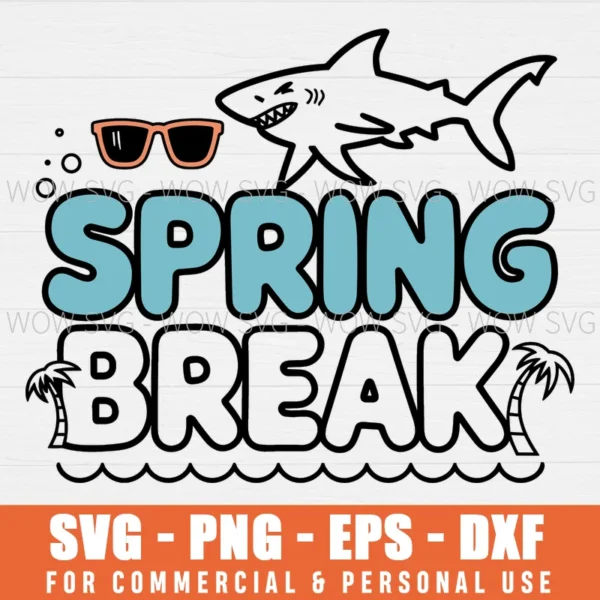 SHARK SPRING BREAK SVG PNG EPS DXF, CRICUT FILE, SVG FILES CLIP ART