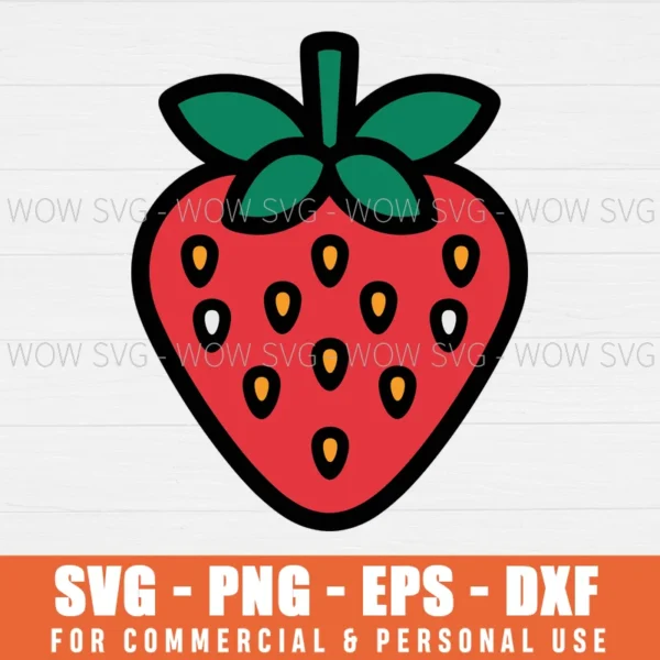 STRAWBERRY SVG FILE, CRICUT FREE SVG PNG EPS DXF, CRICUT FILES, SVG FILES CLIP ART