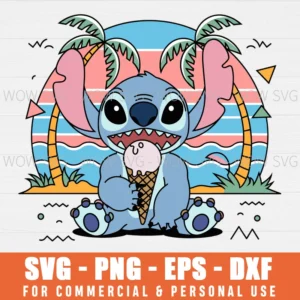 DISNEY SVG LILO AND STITCH SVG ICE CREAM SVG BEACH SVG PNG EPS DXF, CRICUT FILES, SVG FILES CLIP ART