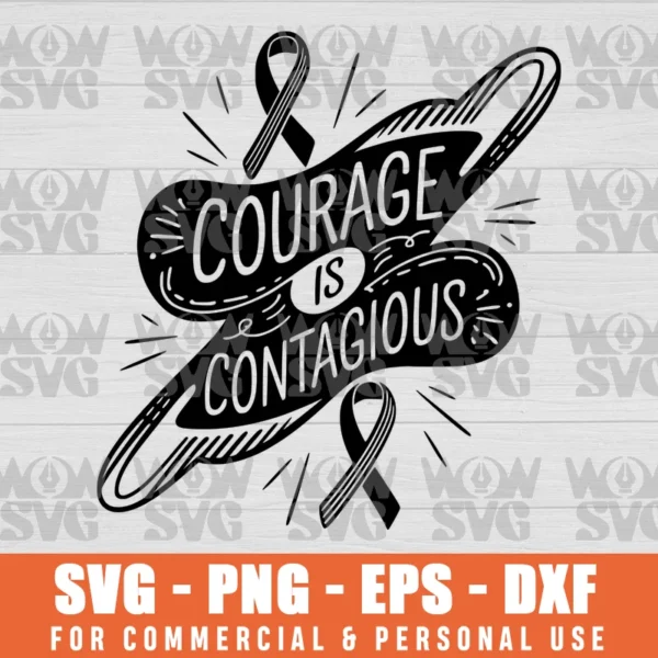 CANCER COURAGE SVG PNG EPS DXF CRICUT FILE SILHOUETTE ART