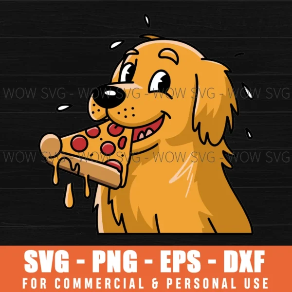PIZZA DOG SVG DOG WITH A PIZZA SLICE SVG PIZZA DAY SVG PNG EPS DXF, CRICUT FILES, SVG FILES CLIP ART