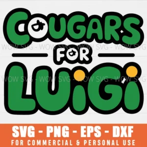 COUGARS FOR LUIGI SVG PNG EPS DXF, CRICUT FILES, SVG FILES CLIP ART