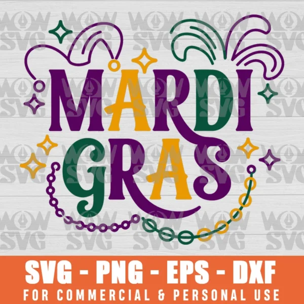 MARDI GRAS, FAT TUESDAY, LOUISIANA, GROOVY, MARDI GRAS CARNIVAL, WAVY STACKED SVG PNG EPS DXF, CRICUT FILE, SVG FILES CLIP ART