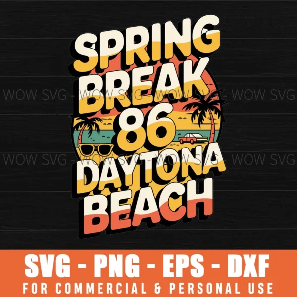 MTV CLASSIC FIT CREW NECK, SPRING BREAK DAYTONA BEACH SVG PNG EPS DXF, CRICUT FILE, SVG FILES CLIP ART