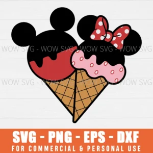 MICKEY AND MINNIE SVG DISNEY SVG ICE CREAM CONES SVG PNG EPS DXF, CRICUT FILES, SVG FILES CLIP ART
