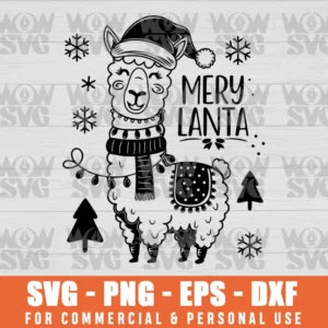 CHRISTMAS LLAMA SVG PNG EPS DXF CRICUT FILE SILHOUETTE ART
