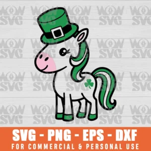 ST PATRICKS DAY UNICORN CUTE SAINT PATTYS GIRLS LEPRICORN SVG PNG EPS DXF, CRICUT FILE, SVG FILES CLIP ART