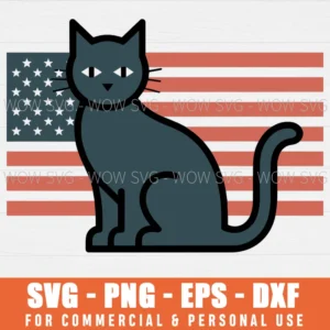 4TH OF JULY SVG CAT SVG AMERICAN CAT SVG STAR SVG PNG EPS DXF, CRICUT FILES, SVG FILES CLIP ART