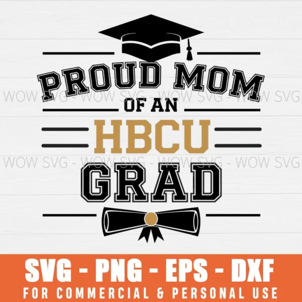 PROUD HBCU MOM SVG BLACK COLLEGE SVG UNIVERSITY MOTHER'S DAY SVG PNG EPS DXF, CRICUT FILES, SVG FILES CLIP ART
