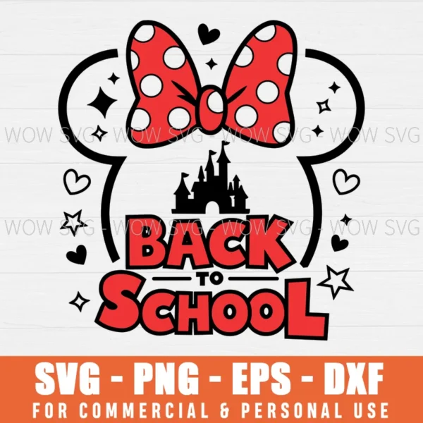 MICKEY MINNIE BACK TO SCHOOL SVG PNG EPS DXF, CRICUT FILES, SVG FILES CLIP ART