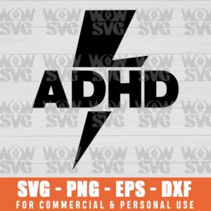 SVG DESIGN THUMBNAIL - ADHD FUNNY HEY LOOK A SQUIRREL ADHD