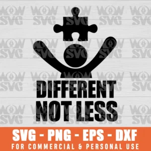 SVG DESIGN THUMBNAIL - different not less svg Autism Awareness autism
