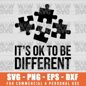 SVG DESIGN THUMBNAIL - Autism Awareness svg it's ok to be different