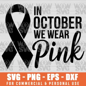 SVG DESIGN THUMBNAIL - in October We Wear Pink Pink Ribbon Rainbow