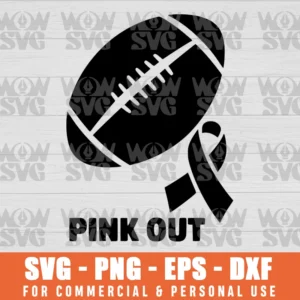 SVG DESIGN THUMBNAIL - Pink Out Tackle Breast Cancer Awareness Football Pink Ribbon