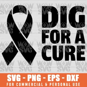 SVG DESIGN THUMBNAIL - Breast Cancer Awareness Dig For A Cure Ribbon