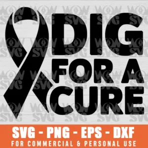 SVG DESIGN THUMBNAIL - Breast Cancer Aware Volleyball Dig For Cure