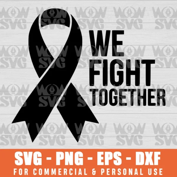 SVG DESIGN THUMBNAIL - We Fight Together Breast Cancer Awareness Support Squad