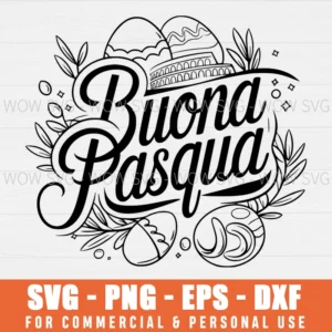 SVG DESIGN THUMBNAIL - Italian Happy Easter svg Italy Easter svg Buona Pasqua
