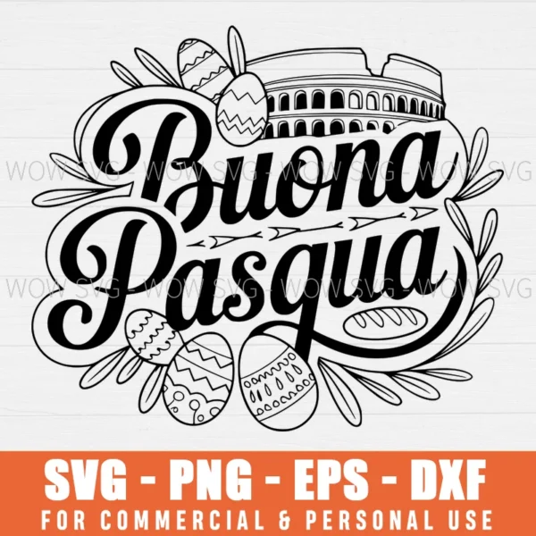 SVG DESIGN THUMBNAIL - Buona Pasqua svg Italian Happy Easter svg easter Eggs