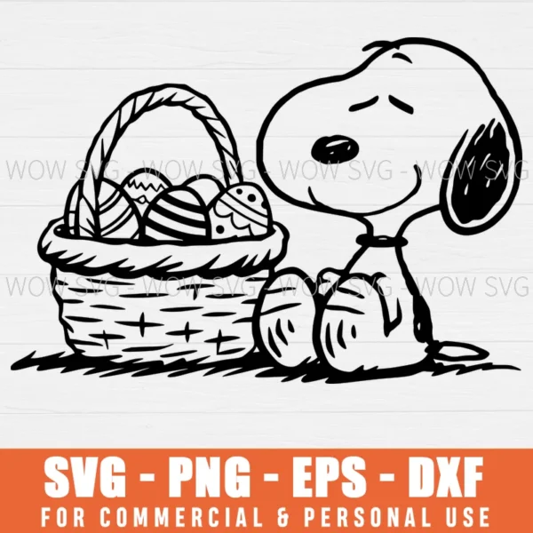 SVG DESIGN THUMBNAIL - Snoopy Woodstock svg Easter Egg svg easter day