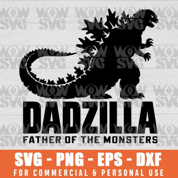SVG DESIGN THUMBNAIL - Dadzilla Father of a Monsters svg Funny godzilla svg father's day