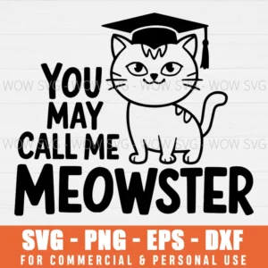 SVG DESIGN THUMBNAIL - Meowster Graduation svg Graduates Funny cat Masters Degree