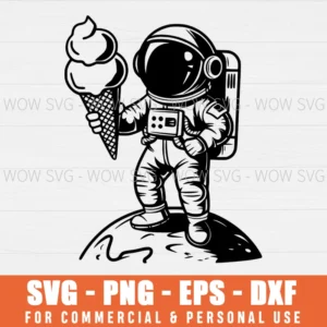 SVG DESIGN THUMBNAIL - Astronaut svg Ice Cream svg Planets Space