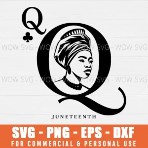 SVG DESIGN THUMBNAIL - Juneteenth svg Black Queen card svg deck game svg proud black woman