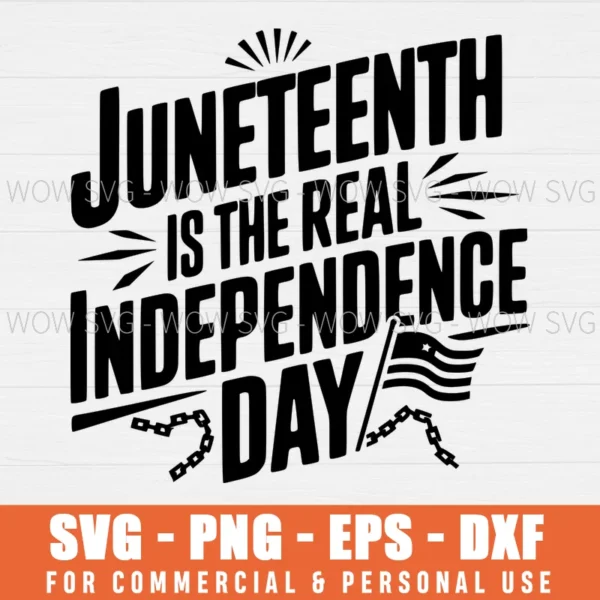 SVG DESIGN THUMBNAIL - Juneteenth is the real independence day svg African American svg 1865