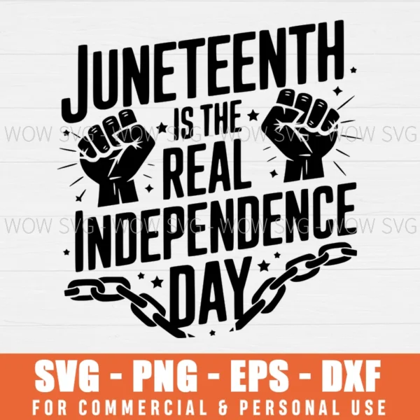 SVG DESIGN THUMBNAIL - Freedom Day Melanin svg Juneteenth is the real independence day svg