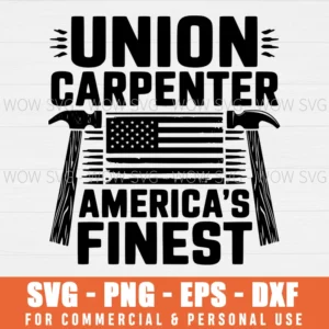 SVG DESIGN THUMBNAIL - union carpenter svg americas finest svg Patriotic American Flag