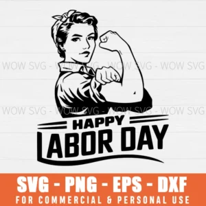 SVG DESIGN THUMBNAIL - Happy Labor Day svg Proud Patriotic Strong Women
