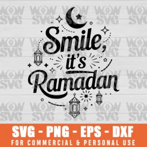 SVG DESIGN THUMBNAIL - SMILE IT'S RAMADAN, GROOVY MUSLIM, RAMADAN MODE