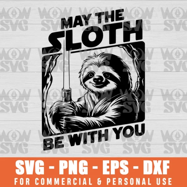 SVG DESIGN THUMBNAIL - MAY THE 4TH BE WITH YOU, MAY THE SLOTH BE WITH YOU