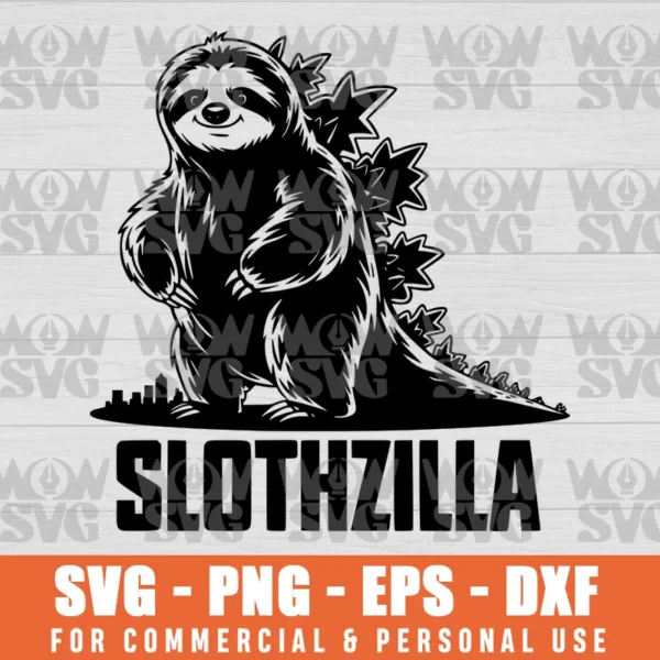 SVG DESIGN THUMBNAIL - GODZILLA, SLOTHZILLA