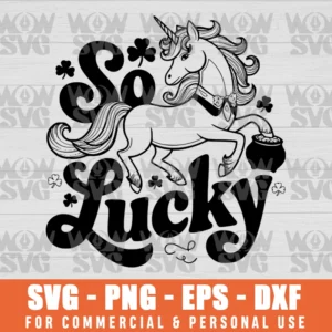 SVG DESIGN THUMBNAIL - UNICORN, LUCKY, ST. PATRICK'S DAY, CLOVER, SHAMROCK