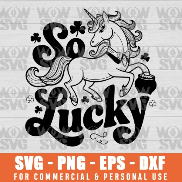 SVG DESIGN THUMBNAIL - UNICORN, LUCKY, ST. PATRICK'S DAY, CLOVER, SHAMROCK