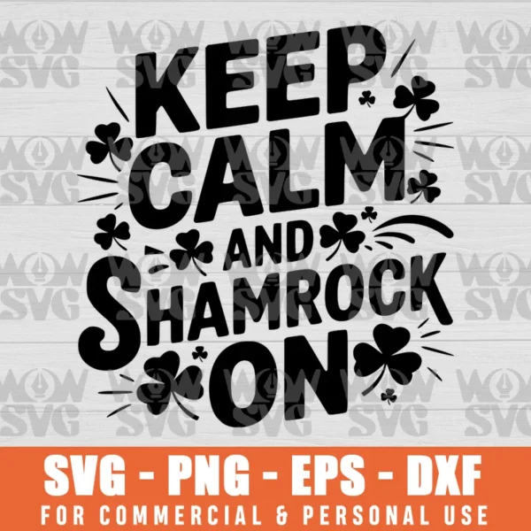 SVG DESIGN THUMBNAIL - KEEP CALM AND SHAMROCK ON, ST PATRICKS DAY KEEP CALM AND PINCH ON