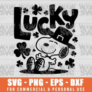 SVG DESIGN THUMBNAIL - PEANUTS ST PATRICKS SNOOPY, ST. PATRICK'S DAY