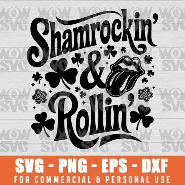 SVG DESIGN THUMBNAIL - SHAMROCKIN AND ROLLIN ST. PATRICK'S DAY